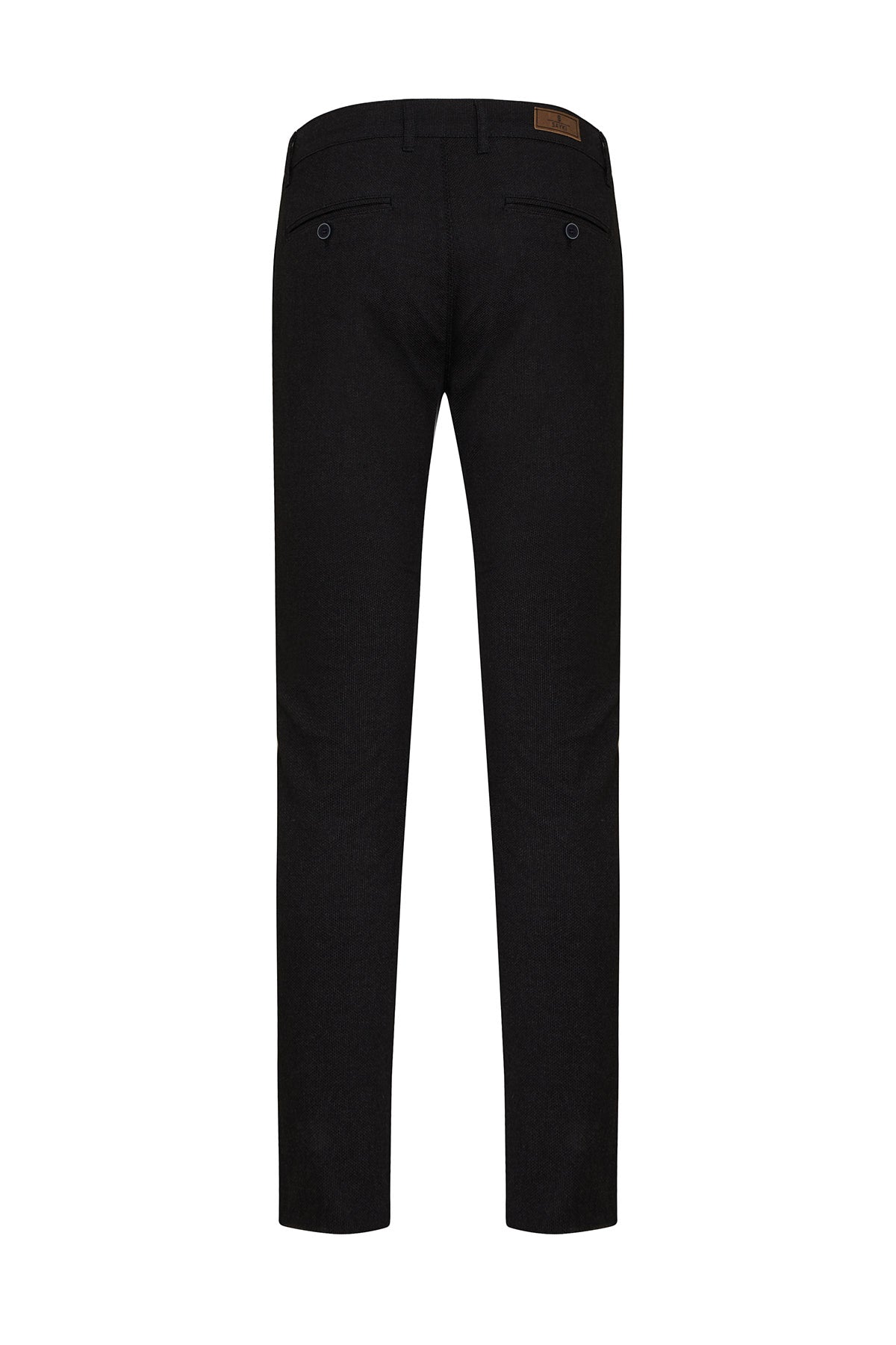 Slim Fit Black Side Pocket Low Waist Cotton Casual Pants