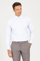 Slim Fit Blue Cotton Dress Shirt - MIB