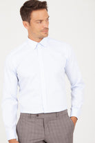 Slim Fit Blue Cotton Dress Shirt - MIB