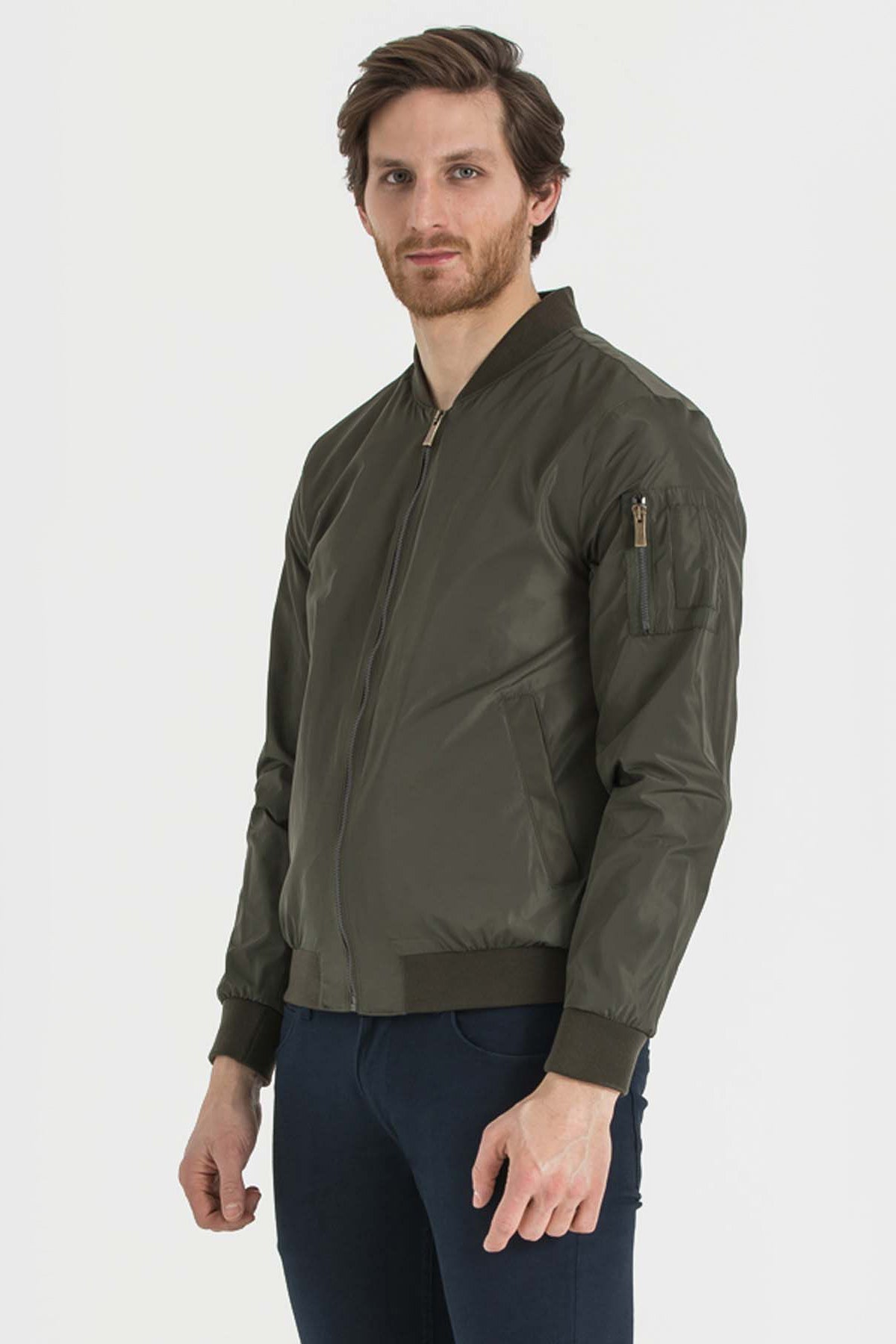 Slim Fit Bomber Cresta Khaki Sport Jacket Khaki - MIB