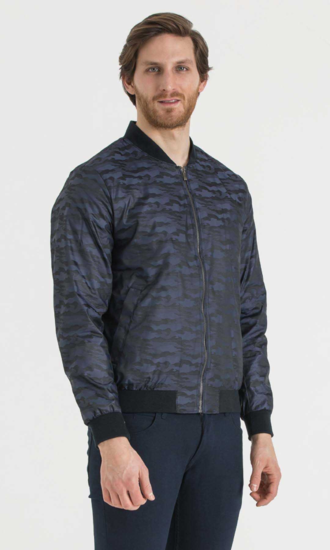 Slim Fit Bomber Cresta Khaki Sport Jacket Navy D. - MIB