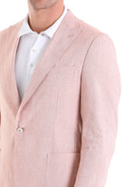 Slim Fit Brick Peak Lapel Linen Casual Blazer - SAYKI