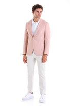 Slim Fit Brick Peak Lapel Linen Casual Blazer - SAYKI