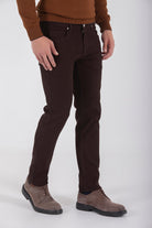 Slim Fit Brown 5 Pocket Low Waist Cotton Casual Pants - MIB