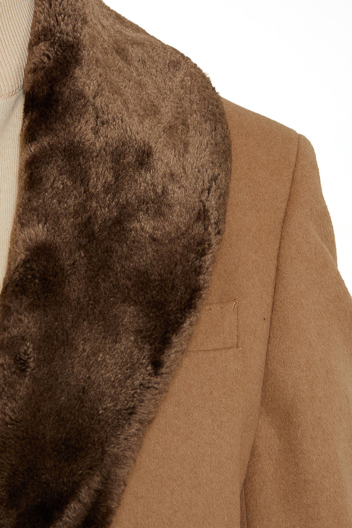 Slim Fit Cachet Camel Wool Blend Overcoat - SAYKI