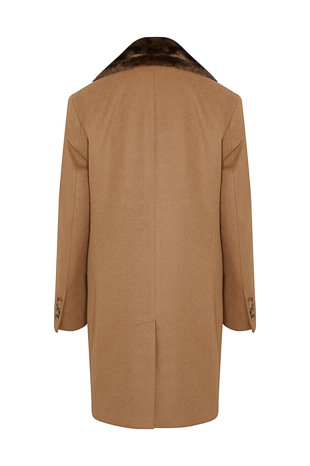 Slim Fit Cachet Camel Wool Blend Overcoat - SAYKI