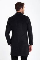 Slim Fit Cachet Charcoal Wool Blend Overcoat - MIB