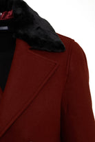 Slim Fit Cachet Double Breasted Brick Wool Blend Coat