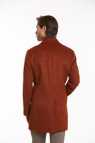 Slim Fit Cachet Double Breasted Brick Wool Blend Overcoat