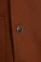 Slim Fit Cachet Double Breasted Cinnamon Wool Blend Coat