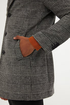 Slim Fit Cachet Glen Plaid Gray Wool Blend Overcoat - MIB