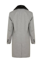 Slim Fit Cachet Light Gray Wool Blend Overcoat - SAYKI