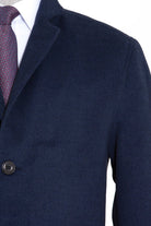 Slim Fit Cachet Notch Lapel Light Navy Overcoat - MIB