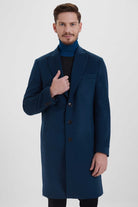 Slim Fit Cachet Peaked Lapel Enamel Blue Wool Blend