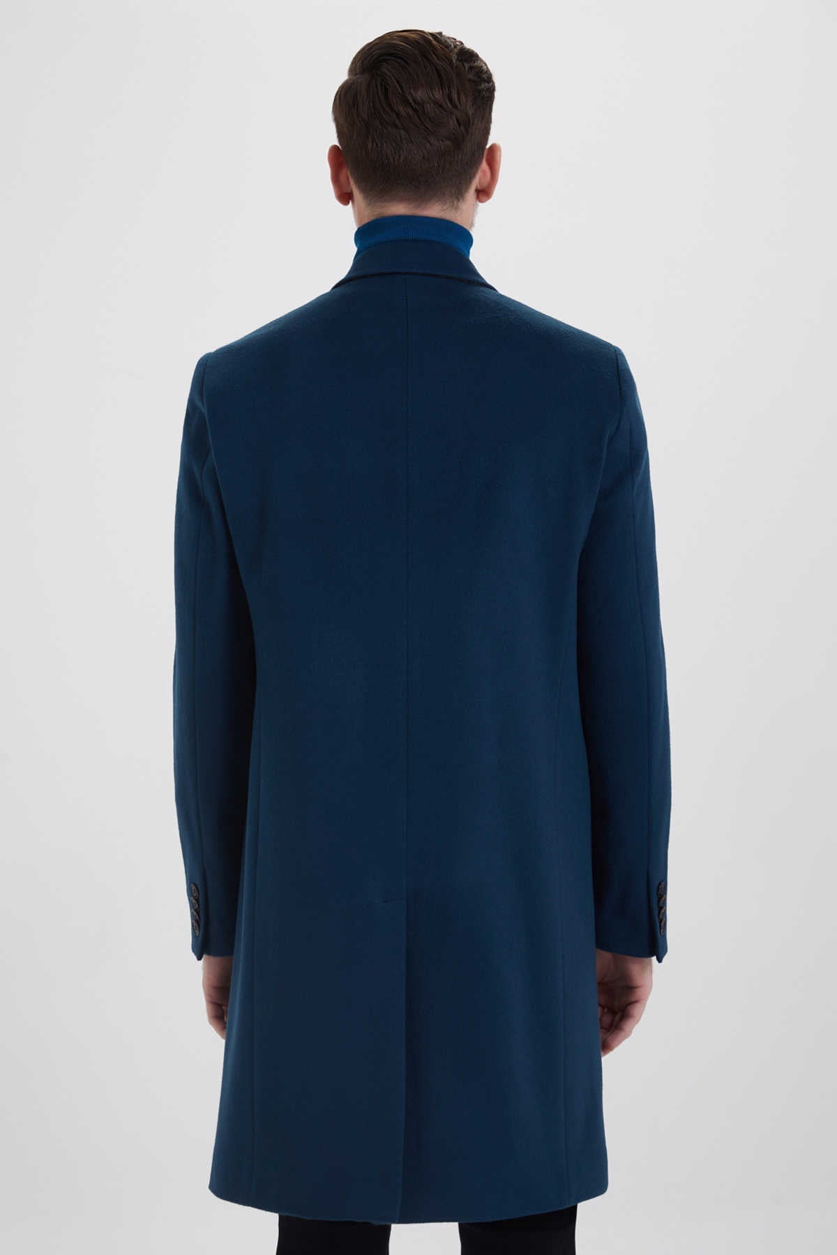 Slim Fit Cachet Peaked Lapel Enamel Blue Wool Blend