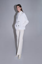 Slim Fit Cachet Sarah Cotton Blend White Long Coat - MIB