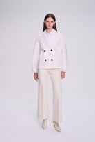 Slim Fit Cachet Sarah Cotton Blend White Long Coat - MIB