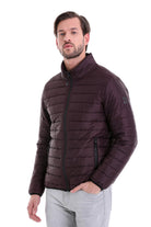 Slim Fit Ceasar Burgundy Padded Coat - SAYKI