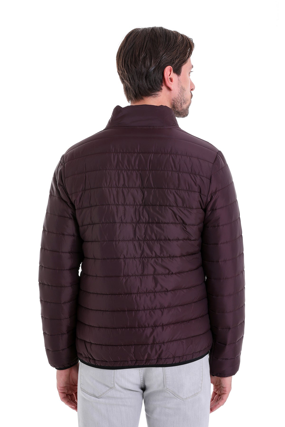 Slim Fit Ceasar Burgundy Padded Coat - SAYKI