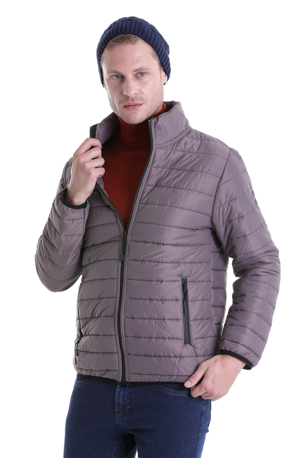 Slim Fit Ceasar Mink Padded Coat - SAYKI