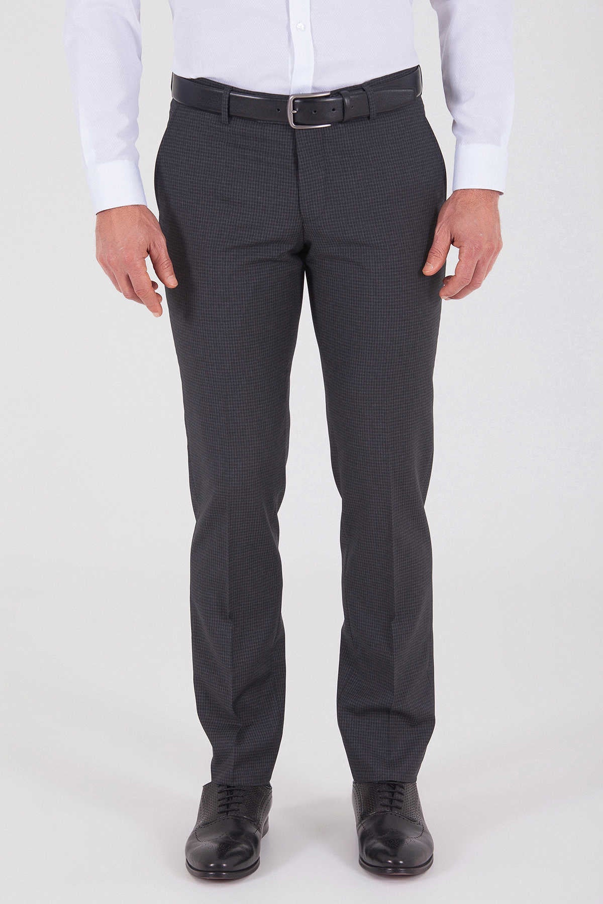 Slim Fit Charcoal Low Waist Dress Pants - MIB