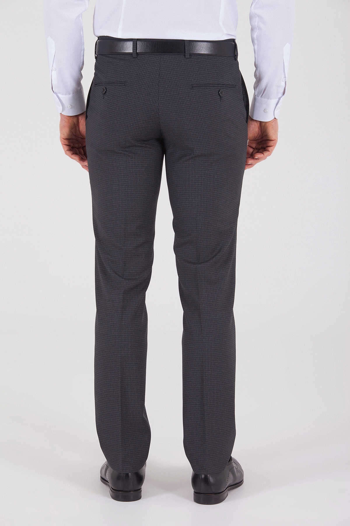 Slim Fit Charcoal Low Waist Dress Pants - MIB