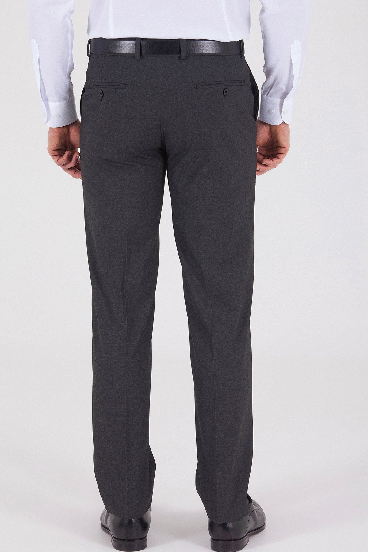 Slim Fit Charcoal Side Pocket Low Waist Dress Pants - MIB