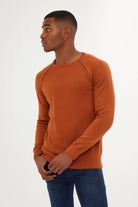 Slim Fit Cinnamon Cotton Blend Crewneck Sweater - MIB