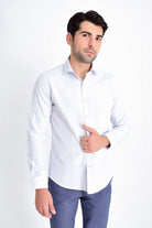 Slim Fit Cotton Blend Light Blue Dress Shirt - MIB