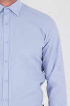 Slim Fit Cotton Blend Micro Dot Light Blue Dress Shirt - MIB