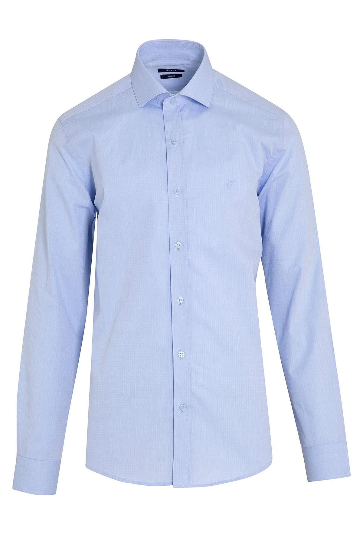 Slim Fit Cotton Blue Dress Shirt - MIB