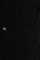 Slim Fit Cotton Low Waist Black Casual Pants - MIB