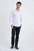 Slim Fit Cotton White Casual Shirt - MIB