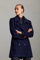 Slim Fit Daisy Notch Lapel Double-Breasted Belted Wool Coat