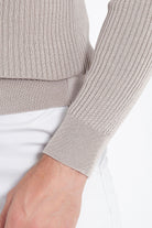 Slim Fit Dark Beige Turtleneck Sweater - SAYKI