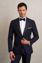 Slim Fit Dark Navy Release Peak Lapel Classic Tuxedo - MIB