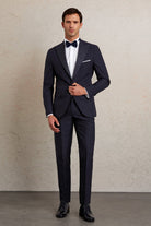 Slim Fit Dark Navy Release Peak Lapel Classic Tuxedo - MIB