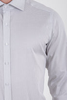 Slim Fit Dot Printed 100% Cotton Gray Dress Shirt - MIB