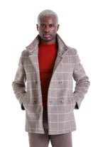 Slim Fit Double Breasted Mink Wool Blend Coat - SAYKI