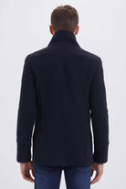 Slim Fit Double Breasted Vegas Wool Indigo-Gray Overcoat