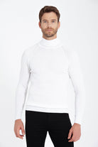 Slim Fit Ecru Turtleneck Sweater - SAYKI