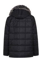 Slim Fit Faux Fur Black Hooded Coat - SAYKI