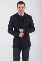 Slim Fit Flat Collar Vilnius Wool Light Brown Trenchcoat