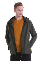 Slim Fit Fleece Apollo Khaki Hooded Coat - SAYKI