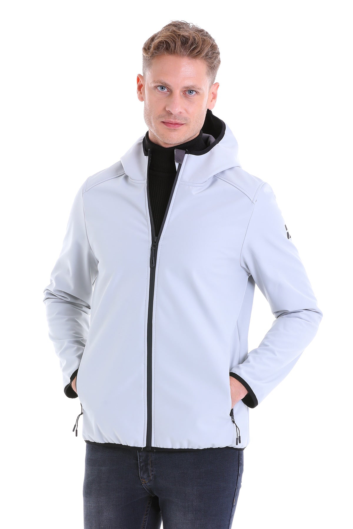 Slim Fit Fleece Apollo Stone Hooded Coat - SAYKI