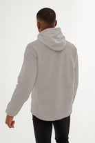 Slim Fit Fleece Polar Casual Light Gray Hooded Coat - MIB