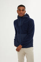 Slim Fit Fleece Polar Casual Light Navy Hooded Coat - MIB