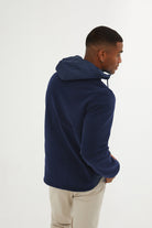 Slim Fit Fleece Polar Casual Light Navy Hooded Coat - MIB