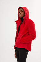 Slim Fit Fleece Polar Casual Red Hooded Coat - MIB