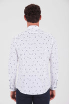 Slim Fit Floral Dot Printed Cotton Navy Casual Shirt - MIB